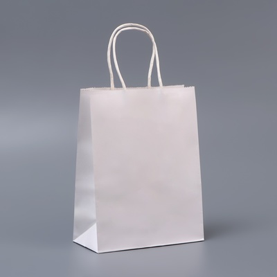 Пакет белый без печати, круглая ручка, 15×21×8 см, 120 г