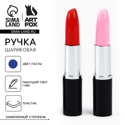 Ручка прикол, шариковая прикол синяя паста 1.0 мм «Помада» МИКС
