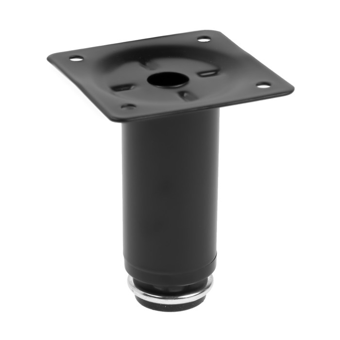 Опора круглая OKR001BL ТУНДРА, d=30 мм, H=80 мм, чёрная, 4 шт.