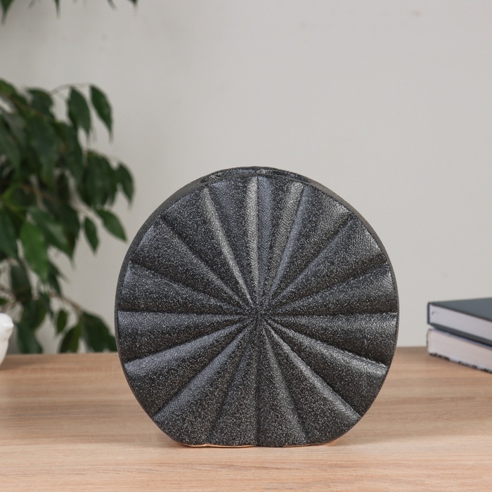 Ваза для цветов «Кайо», классик, d=8×5 см, 20.5×20.5 см, керамика, чёрная