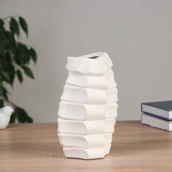 Ваза для цветов «Левин», d=6 см, 20×9 см, керамика, белая