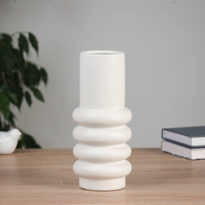 Ваза для цветов «Ксиомар», d=7 см, 25×9.5 см, керамика, белая