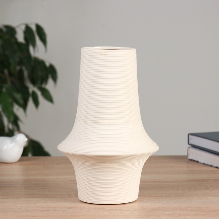 Ваза для цветов «Марсо», прямая, d=7 см, 24×13 см, керамика, белая