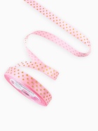 Лента атласная с тиснением «Горох», 15 мм, 23±1 м, розовая №04 - Фото 3