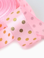 Лента атласная с тиснением «Горох», 15 мм, 23±1 м, розовая №04 - Фото 4