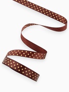 Лента атласная с тиснением «Горох», 15 мм, 23±1 м, коричневая №32 - Фото 3