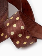 Лента атласная с тиснением «Горох», 15 мм, 23±1 м, коричневая №32 - Фото 4