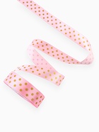 Лента атласная с тиснением «Горох», 25 мм, 23±1 м, розовая №04 - Фото 3