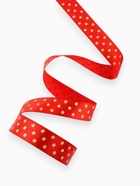 Лента атласная с тиснением «Горох», 25 мм, 23±1 м, красная №26 - Фото 3