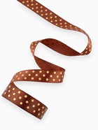 Лента атласная с тиснением «Горох», 25 мм, 23±1 м, коричневая №32 - Фото 3