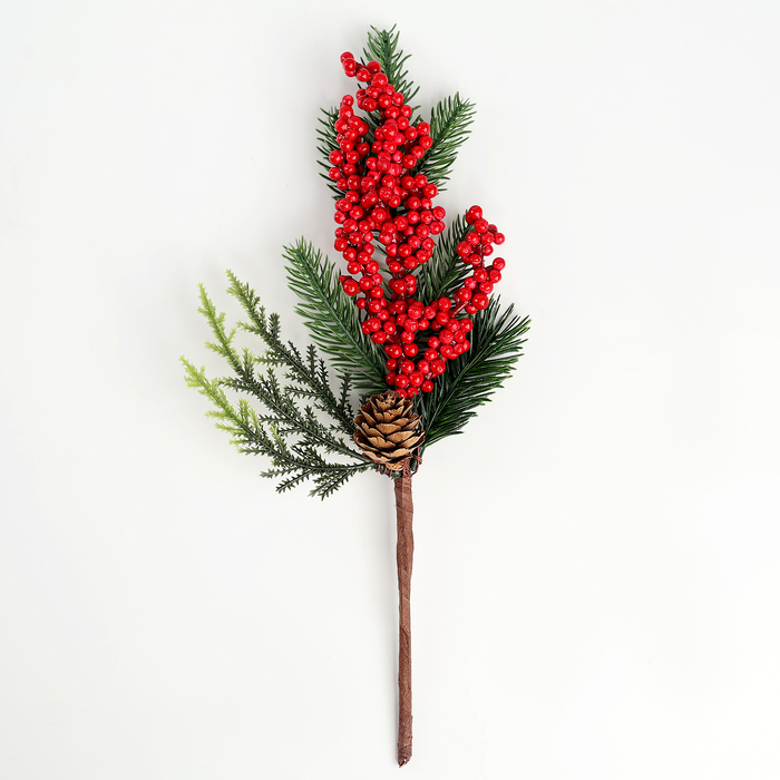 Ветка декоративная новогодняя, 29×12×5 см - Фото 1