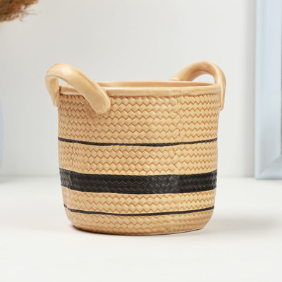 Ваза «Бэкка», 13×13×13 см, керамика, светло-коричневая