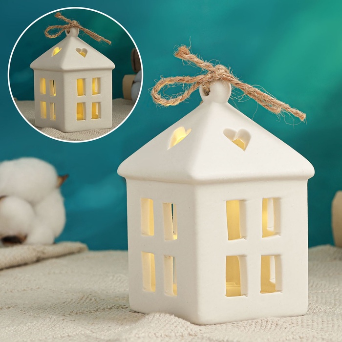 Фигурка светящаяся TAKE IT EASY «Домик с сердечками», 7×7×10 см - Фото 1