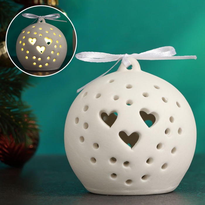 Фигурка светящаяся TAKE IT EASY «Шар с сердечками», 7×7×7.5 см - Фото 1