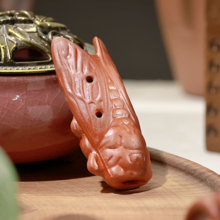 Фигурка для чайной церемонии TAKE IT EASY «Певчая цикада», свистулька, керамика, 7.5×2.5×3.5 см