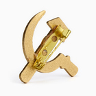 Значок «Серп и молот», 3 см, цвет красный в золоте - Фото 2