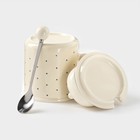 Кружка «Милый кот», 400 мл, 13.3×9.5×16 см, керамика, бежевая - Фото 3