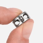 Фиксатор для шнура, двойной, d=5 мм, 15×10 мм, 5 шт., цвет серебряный - Фото 3