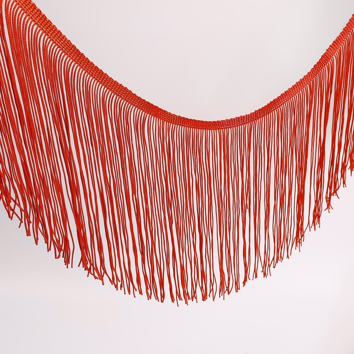 Тесьма декоративная «Бахрома», 20 см, 5±0.5 м, красная - Фото 1