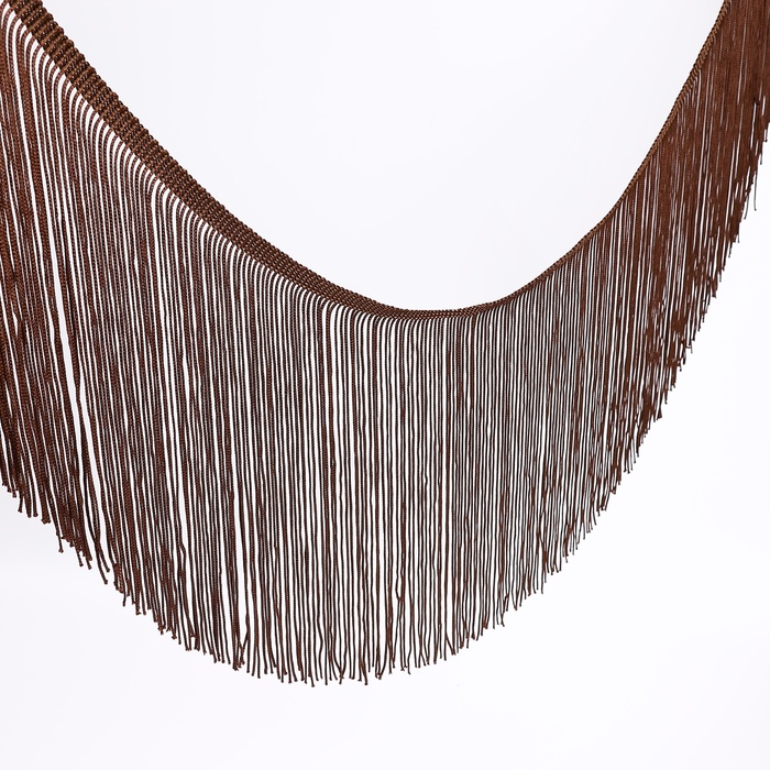 Тесьма декоративная «Бахрома», 20 см, 5±0.5 м, коричневая - Фото 1