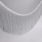 Тесьма декоративная «Бахрома», 20 см, 5±0.5 м, цвет серебряный - Фото 1