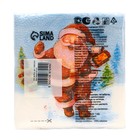 Салфетки новогодние бумажные «Весёлый Дед Мороз» 1 слой, 24×24 см, 50 шт. - Фото 3