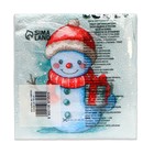 Салфетки новогодние бумажные «Снеговичок» 1 слой, 24×24 см, 100 шт. - Фото 4