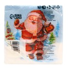 Салфетки новогодние бумажные «Весёлый Дед Мороз» 1 слой, 24×24 см, 100 шт. - Фото 4