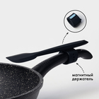 Лопатки силиконовые кухонные, с магнитным держателем, 2 шт, цвет чёрный - Фото 3