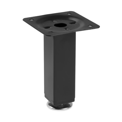 Опора квадратная OKV001BL ТУНДРА, d=25×25 мм, H=100 мм, чёрная, 4 шт.