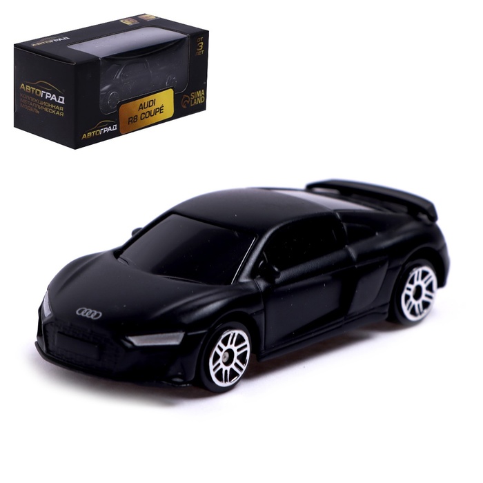 Машина металлическая AUDI R8 COUPE, 1:64, цвет черный матовый, уценка - Фото 1