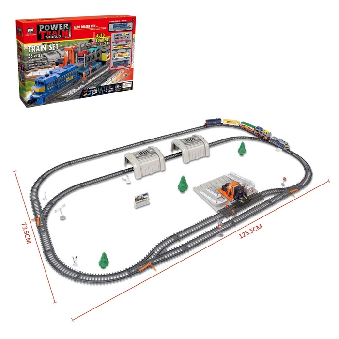 Уценка Железная дорога «Локомотив», работает от батареек, длина пути 549 см, погрузочная платформа - Фото 1