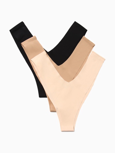 Трусы женские бразильяно бесшовные KAFTAN, набор 3 шт., размер 48-50