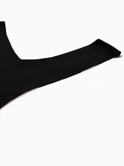 Трусы женские стринги бесшовные KAFTAN, чёрные, размер 40-42