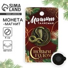 Магнит новогодний «Приношу достаток» на Новый год на Новый год, диам. 4 см, зол 10296735 - фото 13318654