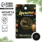 Магнит новогодний «С Новым годом» на Новый год на Новый год, диам. 4 см, зол 10296738 - фото 13318675