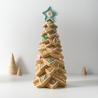 Фигурка светящаяся полистоун «Ёлочка из пряников с новогодними украшениями и звездой», 15×15.5×34.5 см - Фото 2