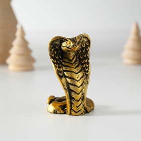 Фигурка полистоун «Кобра королевская», чёрно-золотая, 3.3×6 см