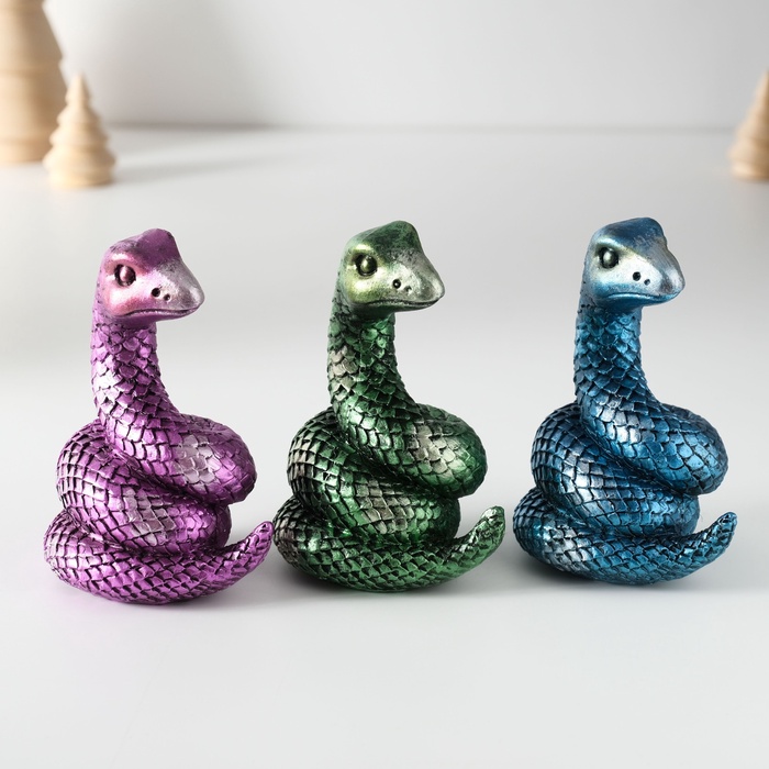 Фигурка полистоун «Змейка с сиянием», 6×6×10 см, МИКС - Фото 1