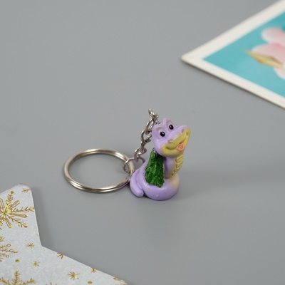 Брелок для ключей на кольце «Змейка с ёлочкой», полистоун, 2×1.5×2.5 см, МИКС