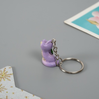 Брелок для ключей на кольце «Змейка с ёлочкой», полистоун, 2×1.5×2.5 см, МИКС