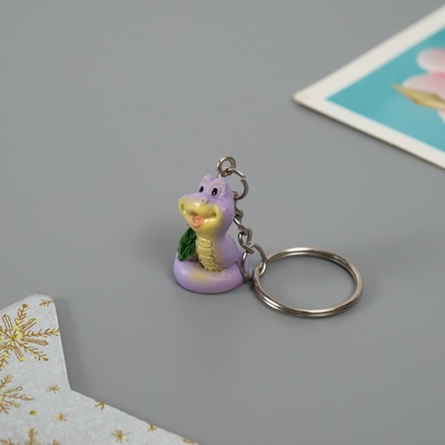 Брелок для ключей на кольце «Змейка с ёлочкой», полистоун, 2×1.5×2.5 см, МИКС