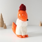 Копилка для денег «Лисёнок в сером свитере и шапке», керамика, 7.8×15.7×25 см - Фото 3