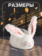 Копилка для денег «Румяный кролик с мягкими ушками», керамика, 8.8×13.2×7 см - Фото 2