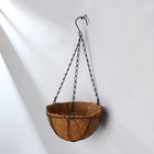 Кашпо подвесное, d=20 см, с кокосовым вкладышем, «Полусфера» - Фото 3