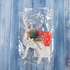 Ёлочная игрушка «Зимнее волшебство. Олень с декором» пластик, 14×8 см, белый - Фото 4