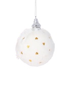 Ёлочные игрушки «Нежность», шары новогодние, d=8 см, набор 3 шт., сердца, белый - фото 8086597