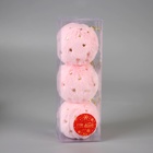 Ёлочные игрушки «Нежность», шары новогодние, d=8 см, набор 3 шт., сердца, розовый - Фото 2