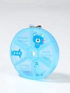 Таблетница, с цепочкой, d=8×2 см, 6 секций, голубая - Фото 3