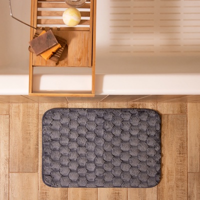 Коврик для ванной «Этель. Ромбы», 40×60 см, серый